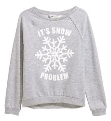 Світшот для дівчинки h&m 0507676 134-140, 158-164 см сірий