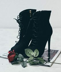 Полусапожки ботинки женские черные демисезонные замшевые размер 36, 37, 38