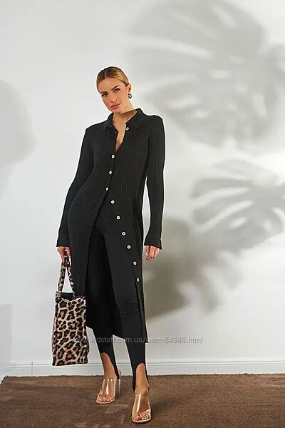 Платье кардиган в рубчик