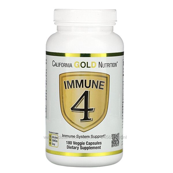 California Gold Nutrition, Immune 4, средство для укрепления иммунитета,180