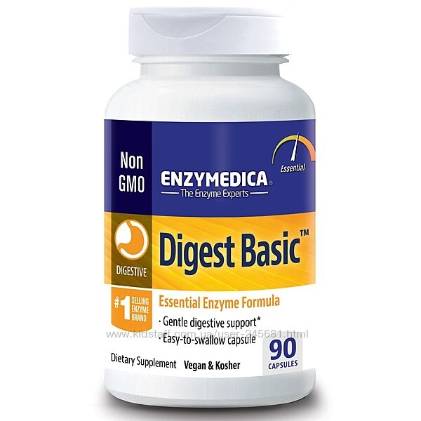 Enzymedica, Digest Basic, состав с основными ферментами, 90 капсул ферменты