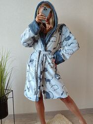 Мякий затишний халатик з капюшоном 