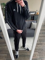 Спортивний костюм чоловічий kappa спорт капа весна осінь чорний білий