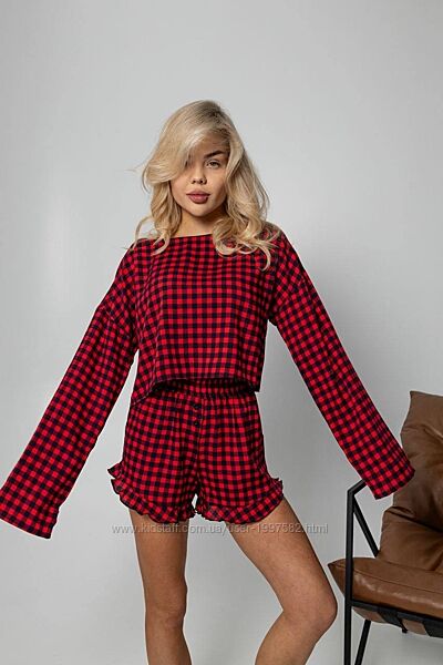 Піжамний костюм-трійка Regina кофтамайкашорти  Модель 20755