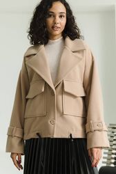 Укорочене пальто з кашеміру Модель 2141.5615