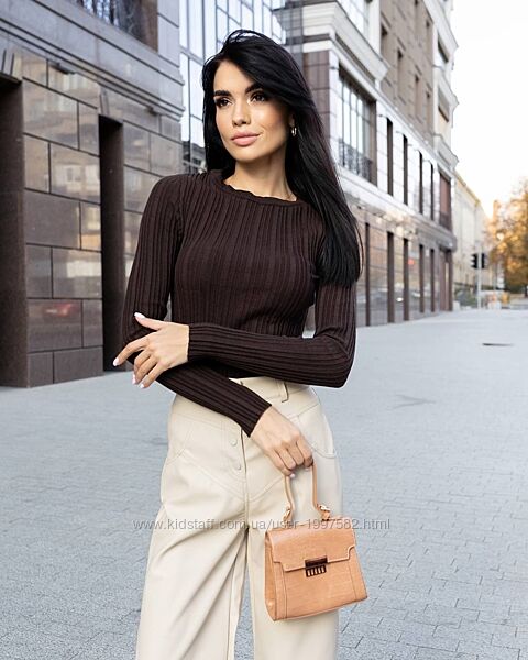 Лонгслів із мякої бавовняної нитки з еластаном Ruben