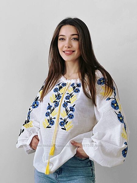 Жіноча вишиванка літня сучасна мережка блуза вишита сорочка біла