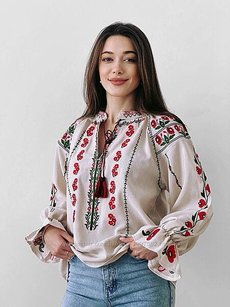 Жіноча вишиванка літня сучасна мережка блуза вишита сорочка