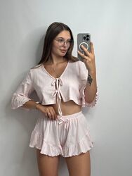 234/24 Трикотаж  1-ка на завязці. Вільна укорочена кофточка на завязках. 