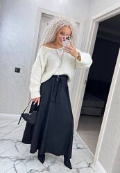 Спідниця трапеція замшева максі з високою талією довга