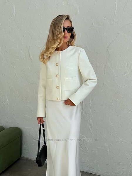 Жіночий піджак в стилі шанель букле жакет на весну