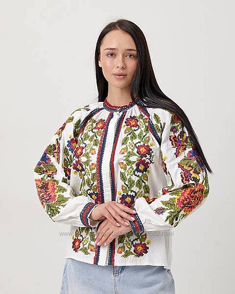 Жіноча вишита сорочка блуза з вишивкою вишиванка біла
