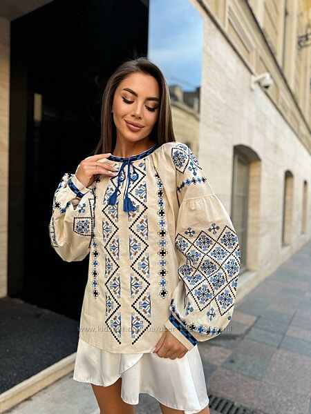 Жіноча вишиванка літня сучасна мережка блуза вишита сорочка біла