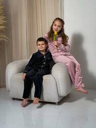 Д 213/24 Тепленький та стильний велюровий домашній костюм для дітей.  Мяка
