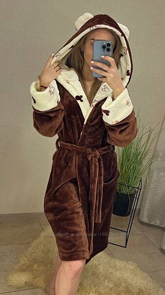 М´який затишний халатик з капюшоном