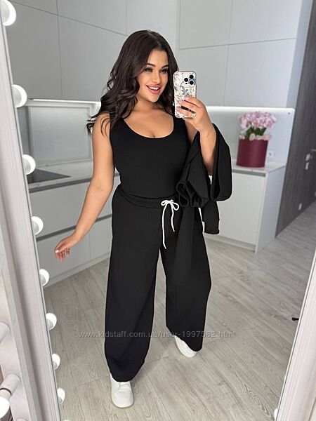 022 Дуже стильна новинка. Костюм трійка. В комплекті майка, болеро та вільн