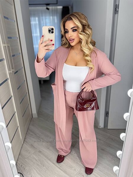 Костюм двійка кардіган і брюки палаццо 2135