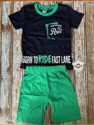Яркие детские костюмы для мальчиков футболка шорты Турция 