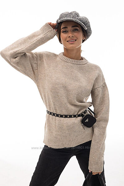 Новий жіночий вязаний светр бежевий s, m, l arjen 