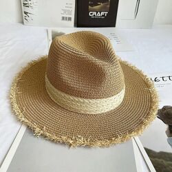 Капелюх соломяний, літня жіноча шляпа бохо, шляпа соломенная 