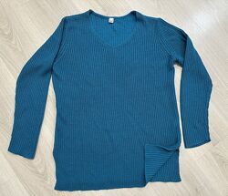 Теплий яскравий светр, світшот з розрізами по бокам 