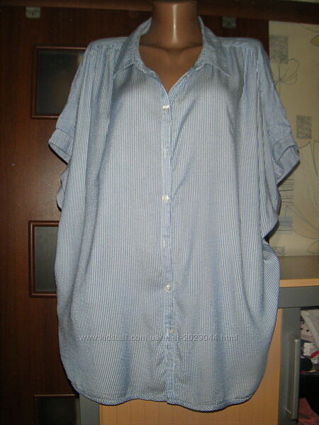 Комфортная жатая рубашка в стиле БОХО, размер 14-М-48