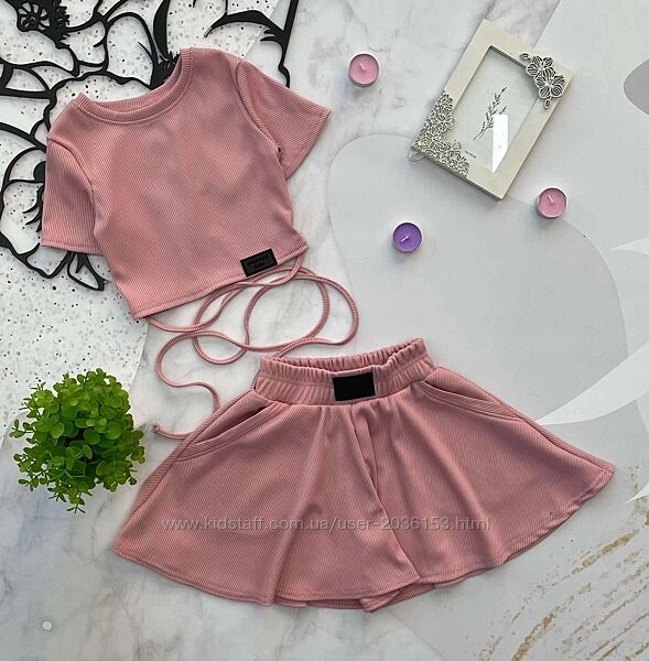Костюм на дівчинку топ та спідниця шорти