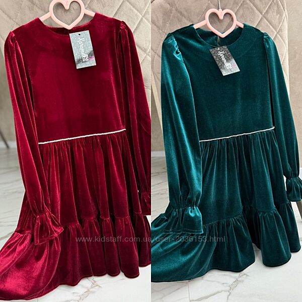 Новорічна велюрова сукня на дівчинку