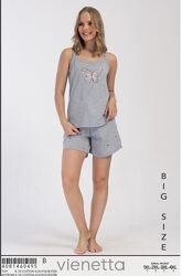 Піжама майка шорти для дому та сну великих розмірів 