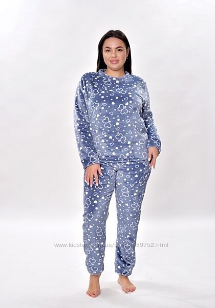 Теплі піжами для дому та сну великих розмірів 