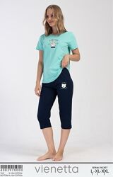 Піжама футболка капри для дому та сну