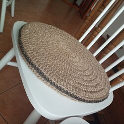 Джутові подушки ручного плетіння, сидушки на стільці