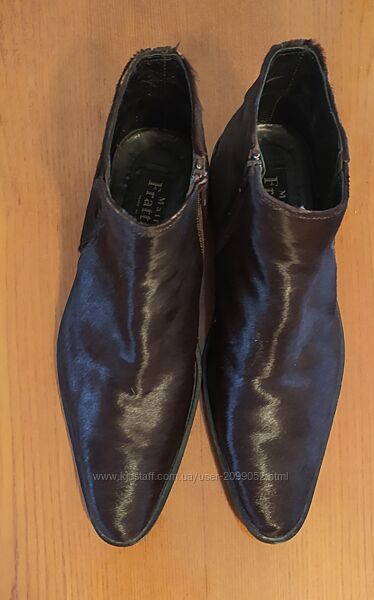Чоловічі черевики коричневі демісезон хутром зверху італія 45 31