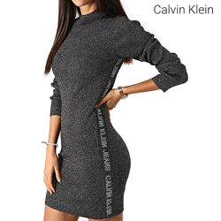 Женское платье Calvin Klein Coctailkleid Silberfarben Slim Fit Оригинал
