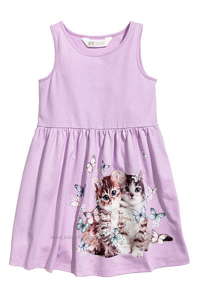 Нова сукня котики H&M трикотажна розмір 2-4, 4-6, 6-8 платье летнее бабочки
