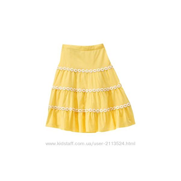 Нова спідничка Gymboree юбка жовта ромашки волани Джимборі  5 6 7 8 років