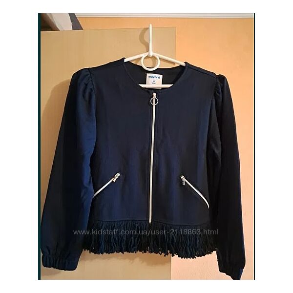 Mayoral Іспанія. Бомбер, вітровка темно -синій з бахромою. Школа. натуральн