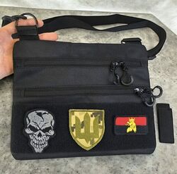 Сумка тактична чорна з кобурою / тактическая сумка с кобурой 