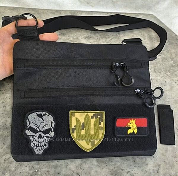 Сумка тактична чорна з кобурою / тактическая сумка с кобурой 