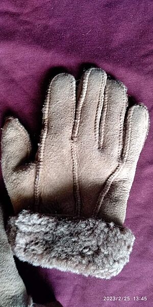 Варежки рукавицы перчатки детские из замши на меху