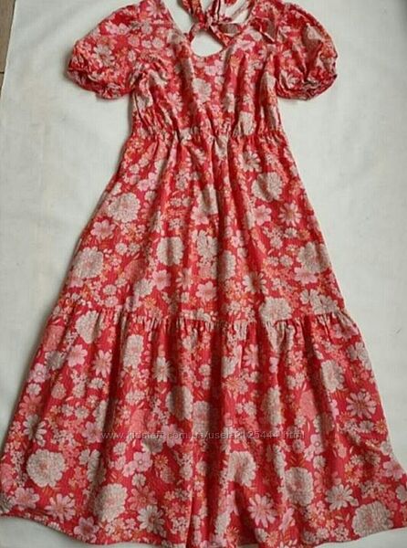 F&F Сукня міді максі з об&acuteємними рукавами в квіти, плаття