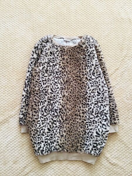 10 рок. , Matalan хутряний теплий подовжений светр, кофта, з анімалістичним
