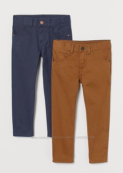 Коричневі брюки H&M Slim fit р. 6-7, 7-8 років.
