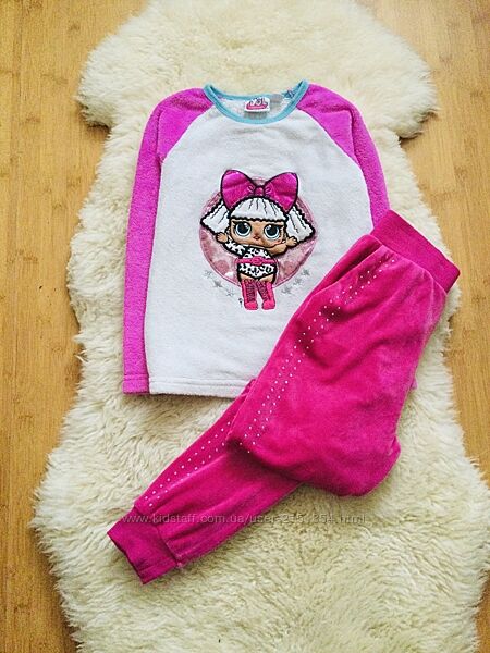 7-8 років, Disney пухнаста флісова піжама з Лол, LOL, яскраво -рожеві штані