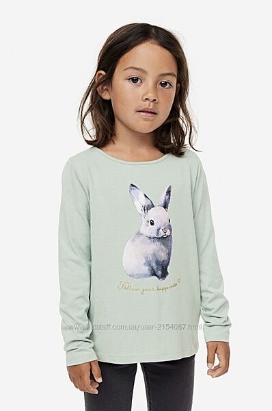 H&M лонгслів, футболка з довгим рукавом для дівчинки