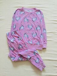 10-11 років, 146 зріст Dunnes велюрова піжама на манжетах з Однорогами, мя