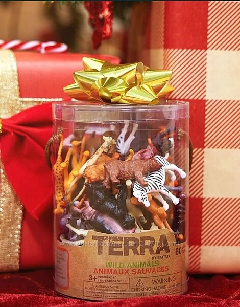 Terra by Battat  60 шт. Тубус диких істот  Реалістичні міні-фігурки