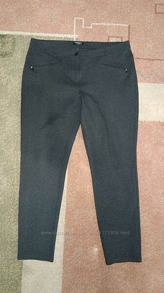 Брюки серые из плотного трикотажа, размер 18 - ХL - 52