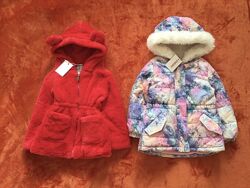 4-5 рок. Primark куртка з пропиткою та подовжена шубка. Зима і демі.   Курт