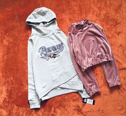 S-M Apparel. Італія. Оригінал Худі двонитка та велюровий кроп - топ. 60 co